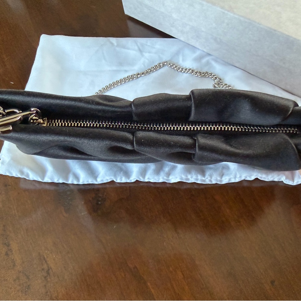 Jimmy Choo Black Satin Clutch - Picture 4 of 6